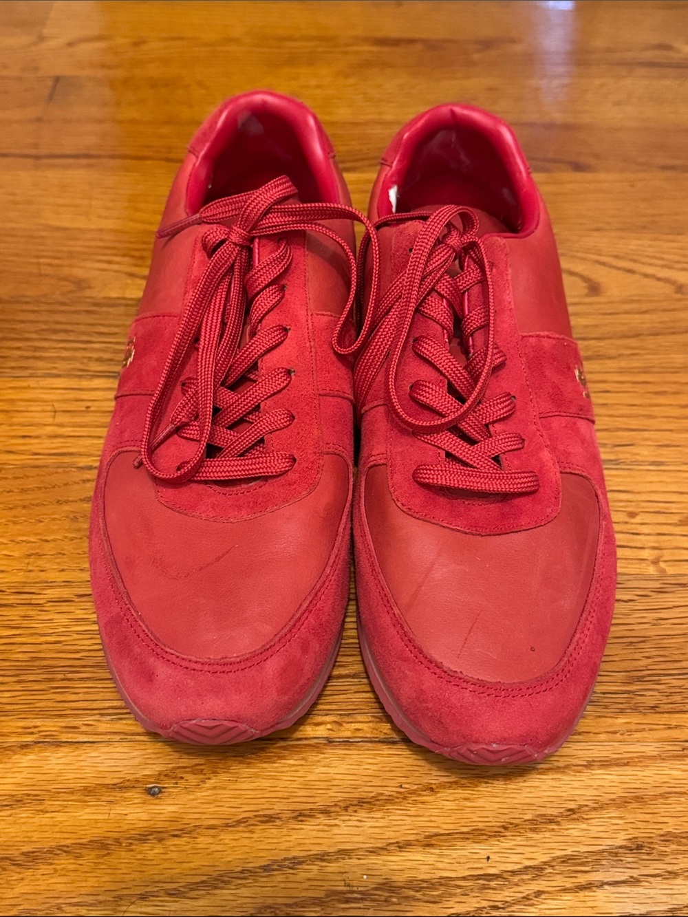 Lauren Ralph Lauren Women's Red Lace-Up Sneakers - Picture 3 of 11